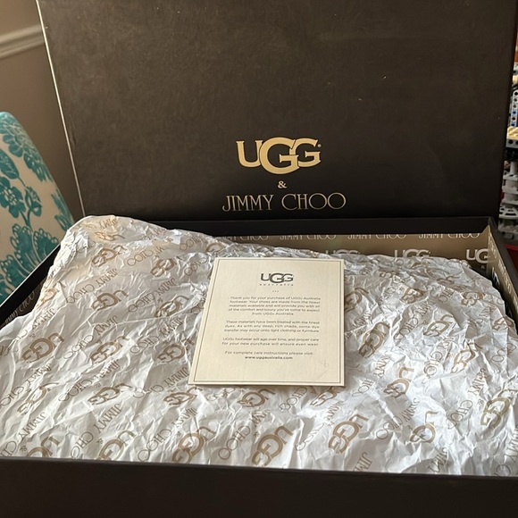 UGG & Jimmy Choo black fringe shearling star studded boots with original box - Picture 15 of 17